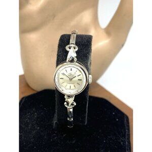 Omega Women's Watch 14k White Gold Case Vintage 70's Swiss Automatic Petite 17mm